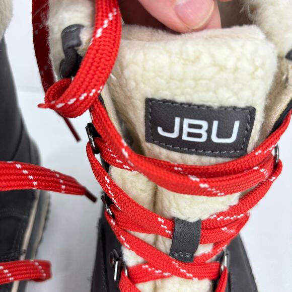 JBU Jambu Lizzy Duck Boot Size 10 Gray Waterproof Rubber Leather Faux Fur Lined - Picture 3 of 11